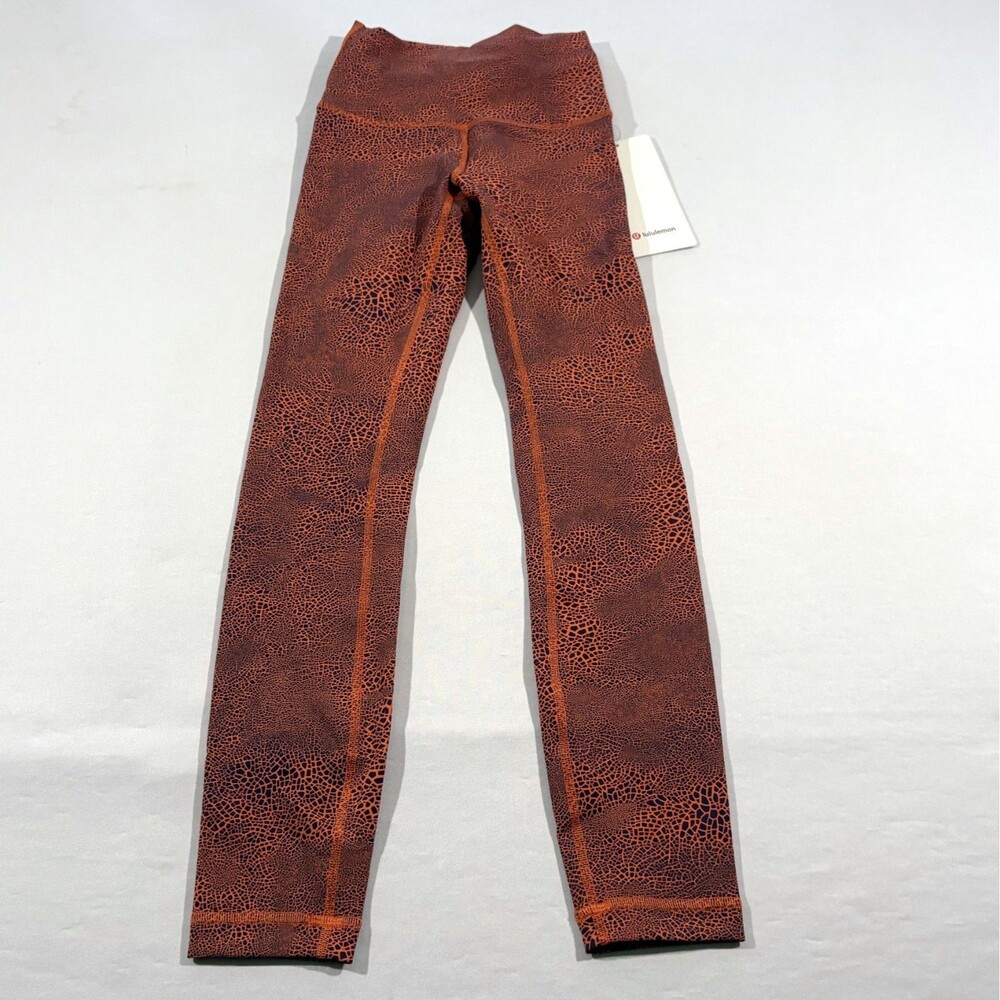 Lululemon Wunder Train Leggings Tight HR Gym Orange 25" Womens Everlux Sz 2 NWT